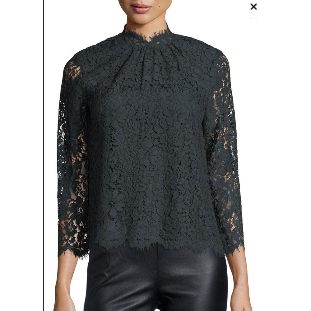 Nwot joie Freyda mock neck lace top - Picture 1 of 7